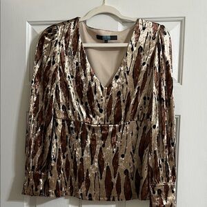 Eva Franco Mod Birch Velvet Avery Long Sleeve Top Size 6